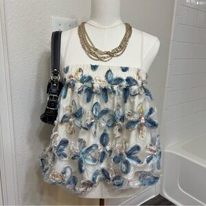 Floral flowers mesh babydoll flowy tank top SHEIN cottage core spring festival